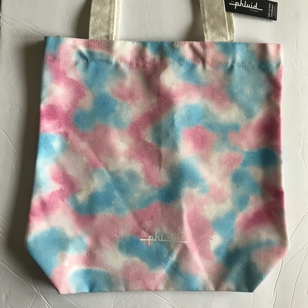NEW The Phluid Project Pride Canvas Tote. Pink/Blue/White. One size.